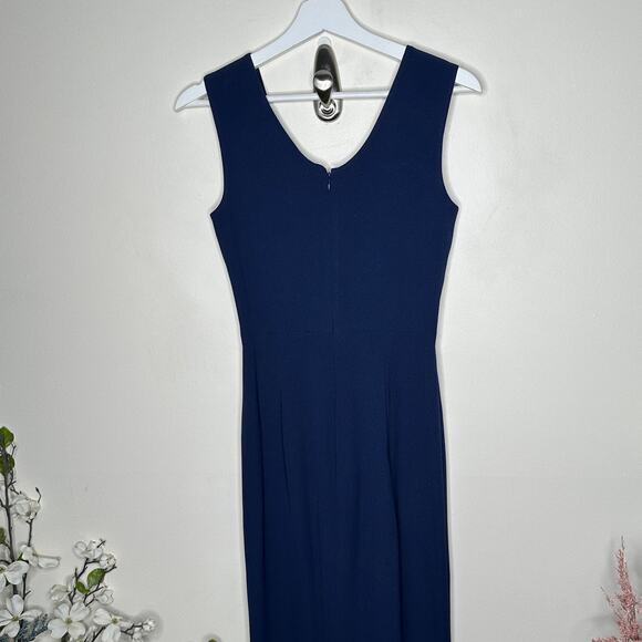 DRESS THE POPULATION Sandra Mermaid Gown Midnight Navy Blue {C52} - Picture 7 of 11